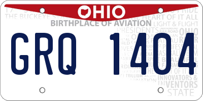 OH license plate GRQ1404
