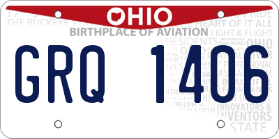 OH license plate GRQ1406