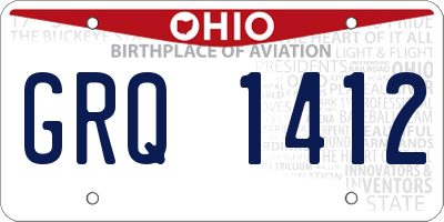 OH license plate GRQ1412