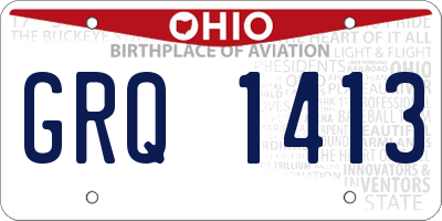 OH license plate GRQ1413