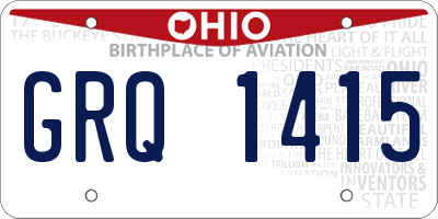 OH license plate GRQ1415