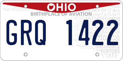 OH license plate GRQ1422