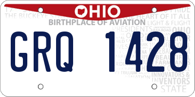 OH license plate GRQ1428