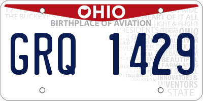 OH license plate GRQ1429
