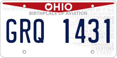 OH license plate GRQ1431