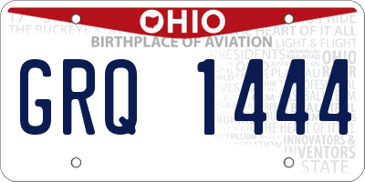 OH license plate GRQ1444