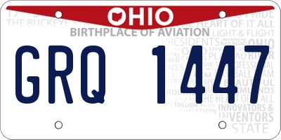OH license plate GRQ1447