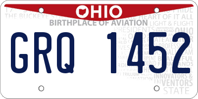 OH license plate GRQ1452