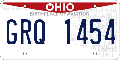 OH license plate GRQ1454