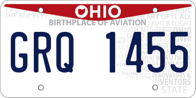 OH license plate GRQ1455