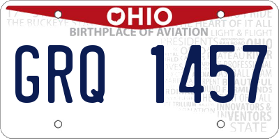 OH license plate GRQ1457