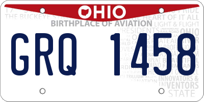 OH license plate GRQ1458