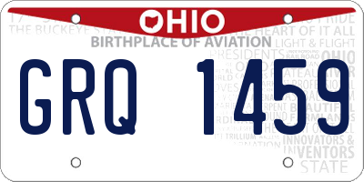 OH license plate GRQ1459