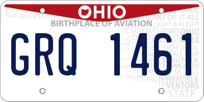 OH license plate GRQ1461