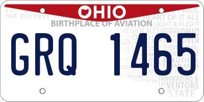 OH license plate GRQ1465