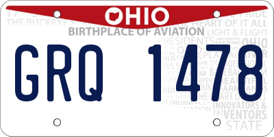 OH license plate GRQ1478