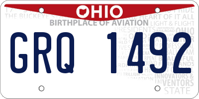OH license plate GRQ1492