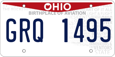 OH license plate GRQ1495