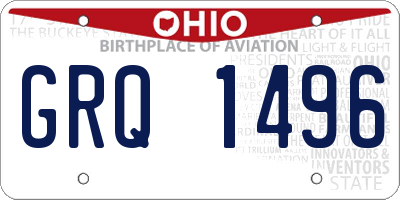 OH license plate GRQ1496