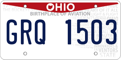 OH license plate GRQ1503