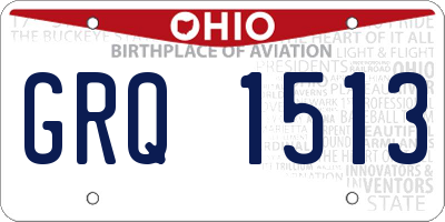 OH license plate GRQ1513