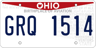 OH license plate GRQ1514
