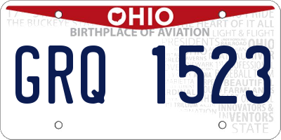 OH license plate GRQ1523