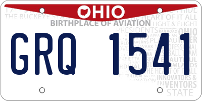 OH license plate GRQ1541