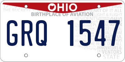 OH license plate GRQ1547