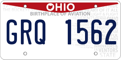 OH license plate GRQ1562