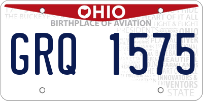 OH license plate GRQ1575