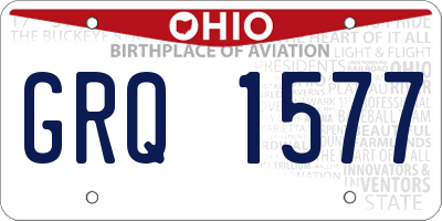 OH license plate GRQ1577
