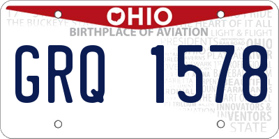 OH license plate GRQ1578
