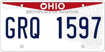 OH license plate GRQ1597