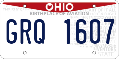 OH license plate GRQ1607
