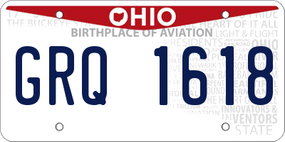 OH license plate GRQ1618