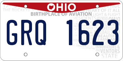 OH license plate GRQ1623