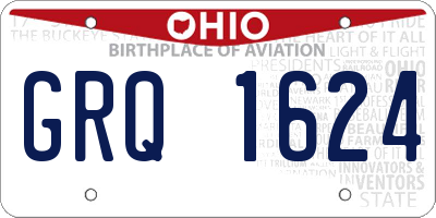 OH license plate GRQ1624