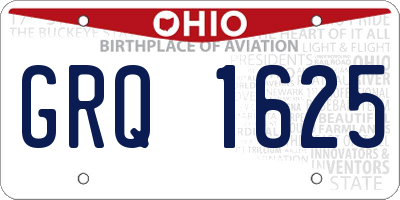 OH license plate GRQ1625