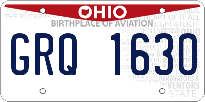OH license plate GRQ1630