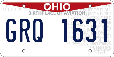OH license plate GRQ1631