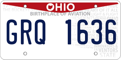 OH license plate GRQ1636