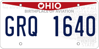 OH license plate GRQ1640