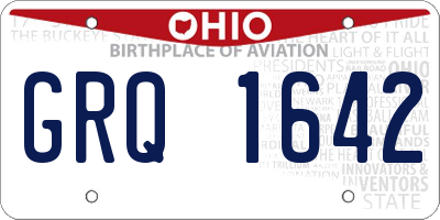 OH license plate GRQ1642