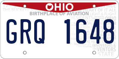 OH license plate GRQ1648