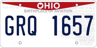 OH license plate GRQ1657