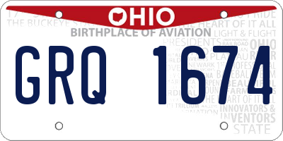 OH license plate GRQ1674