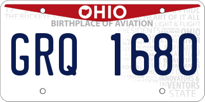 OH license plate GRQ1680