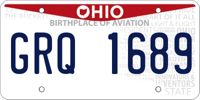 OH license plate GRQ1689