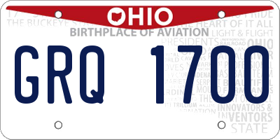 OH license plate GRQ1700